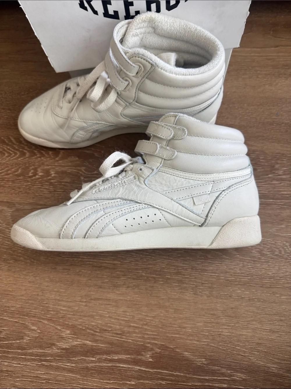 Anine Bing x Reebok White Leather High-Top Sneakers